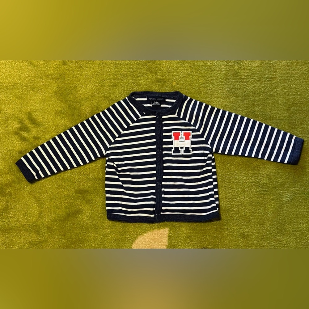 EUC Tommy Hilfiger Stripped Long Sleeve Shirt 3/6M